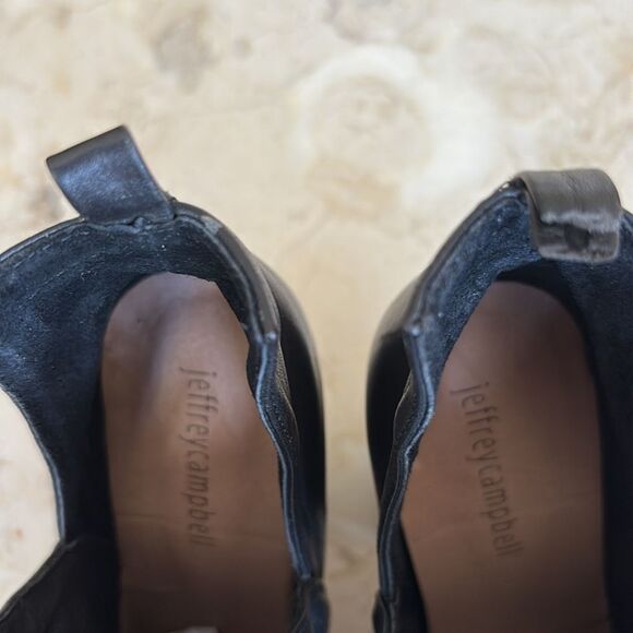 Jeffrey Campbell Who's Next Block Heel Cut Out Sides Leather Ankle Boots - Picture 13 of 14